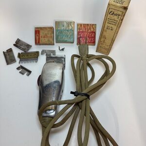 Andis Vintage Silver Corded Hair Clippers with Accessories